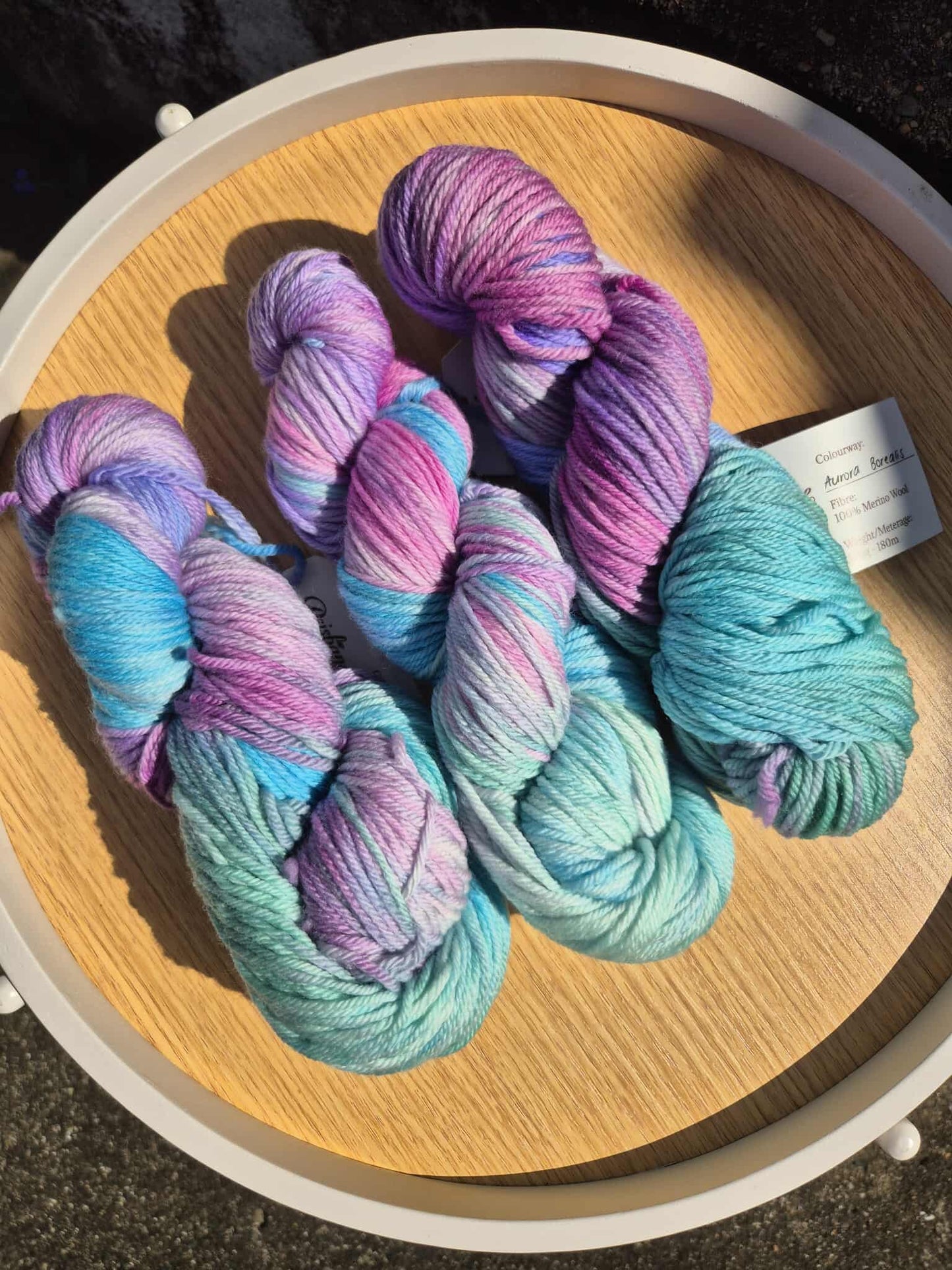 Aurora Borealis – Hand Dyed 100% Merino Yarn (8ply DK, 100g Skein)