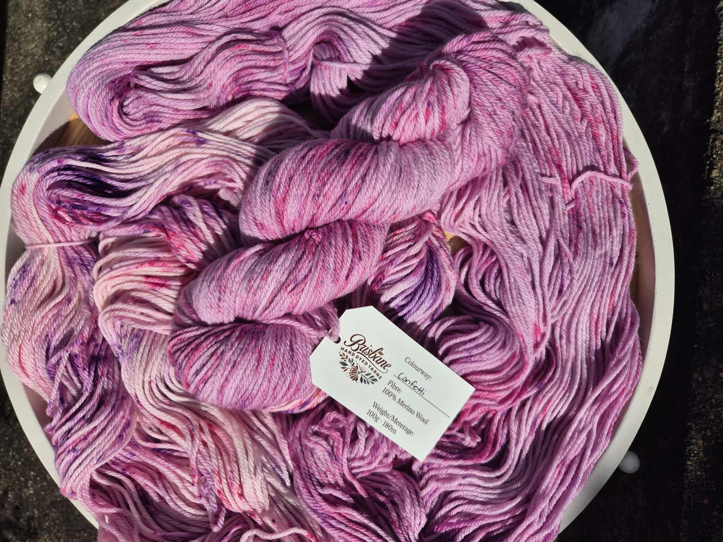Confetti – Hand Dyed 100% Merino Yarn (8ply DK, 100g Skein)