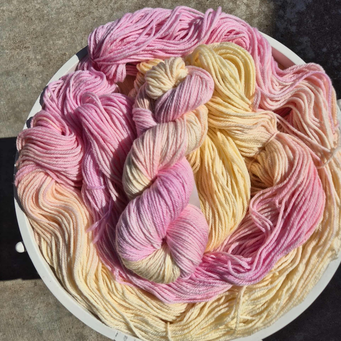 Cotton Candy – Hand Dyed 100% Merino Yarn (8ply DK, 100g Skein)