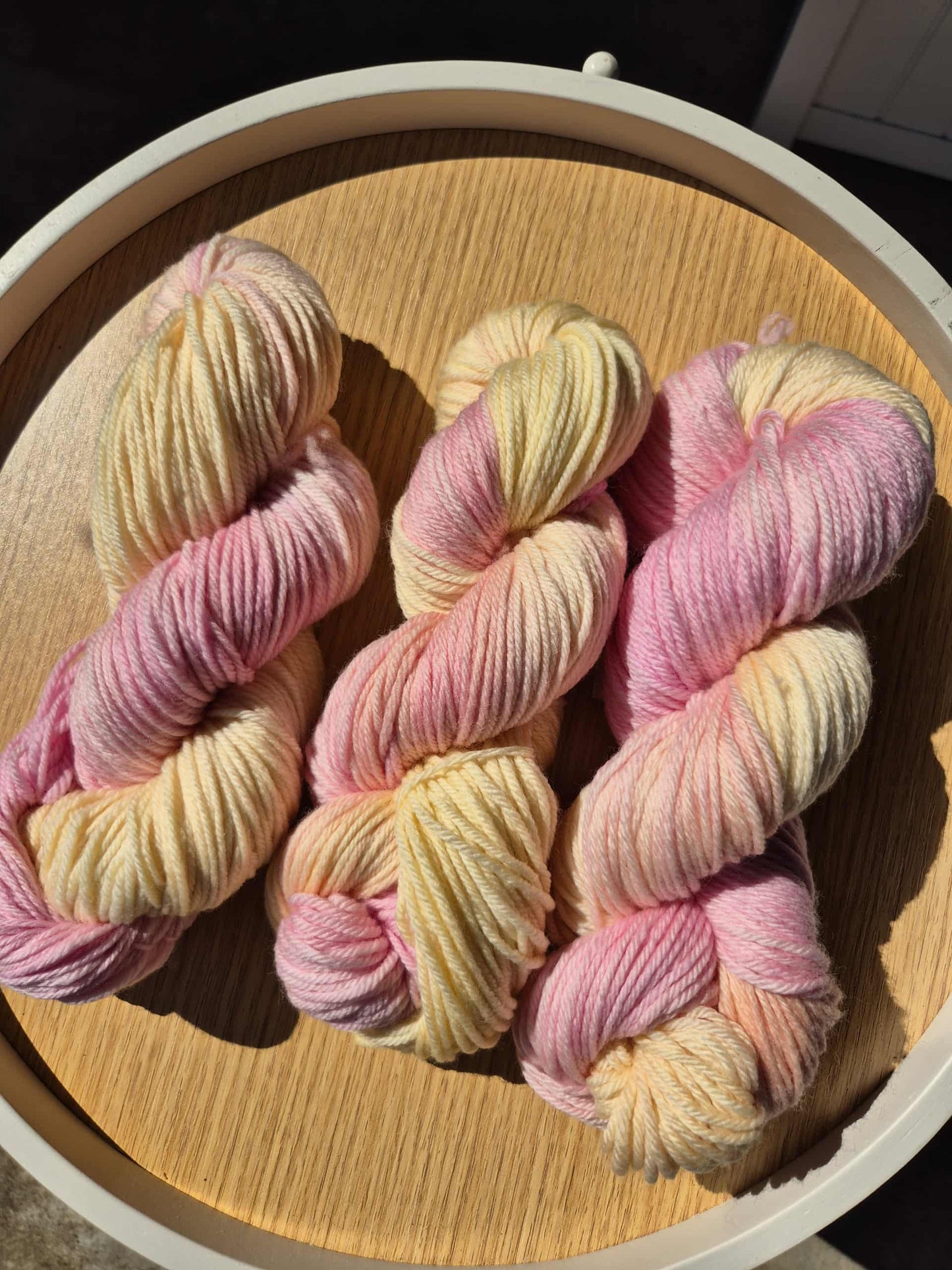Cotton Candy – Hand Dyed 100% Merino Yarn (8ply DK, 100g Skein)