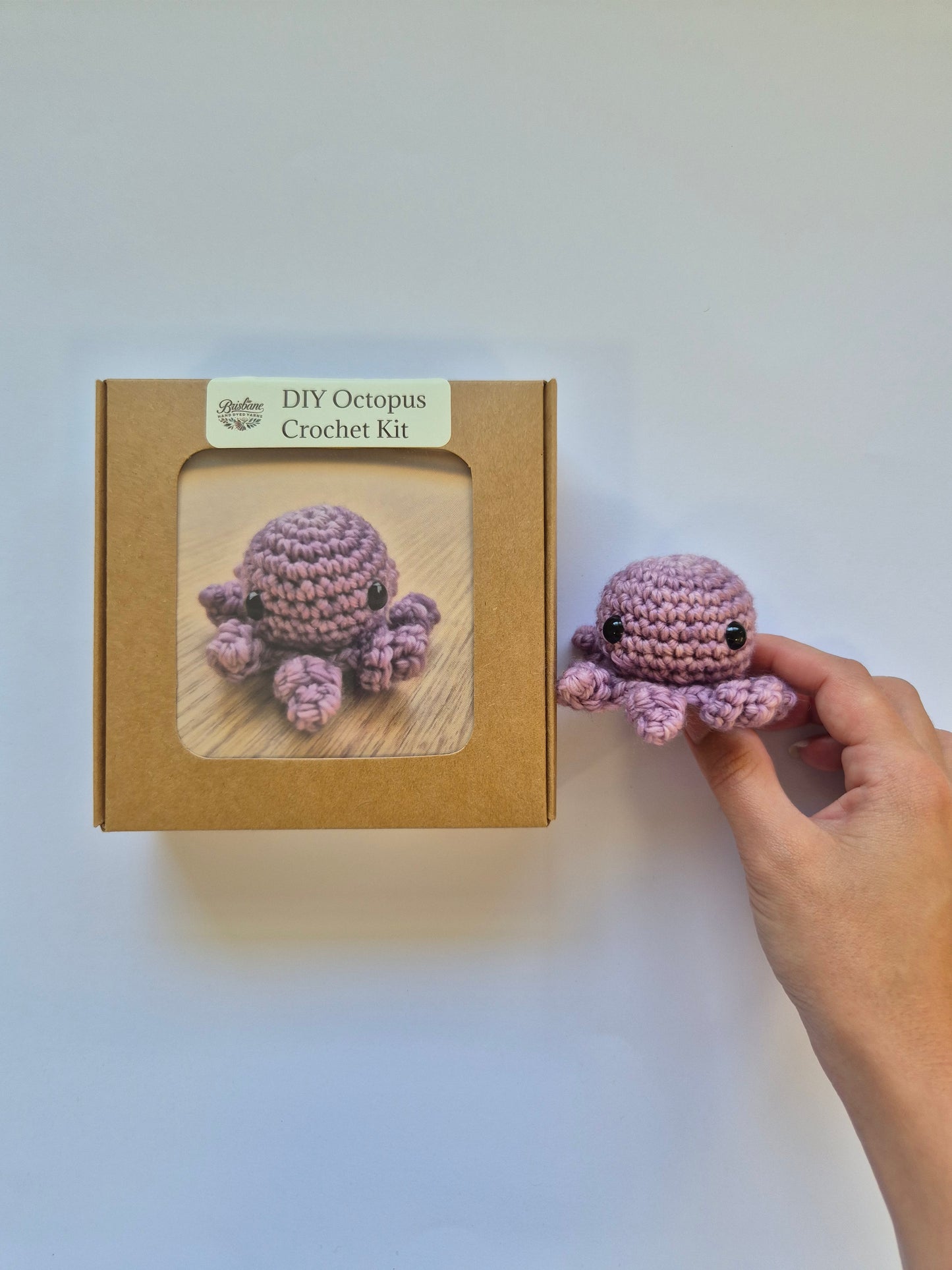 DIY Octopus Crochet Kit – Beginner-Friendly Amigurumi (Purple Hand Dyed Merino Wool)