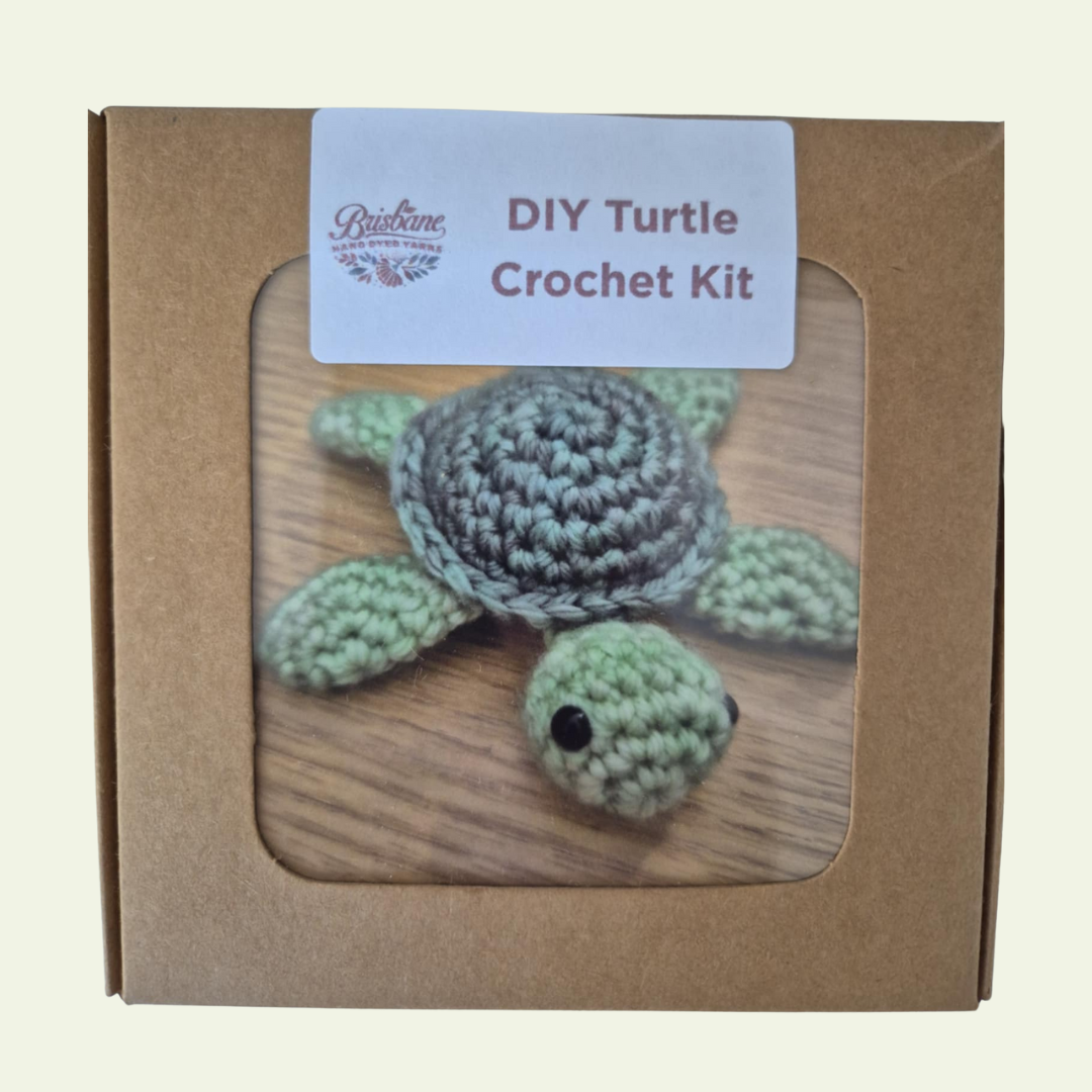 DIY Turtle Crochet Kit – Beginner-Friendly Amigurumi (Hand Dyed Merino Wool)