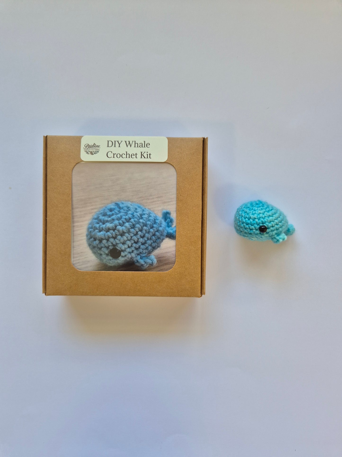DIY Whale Crochet Kit – Beginner-Friendly Amigurumi (Blue Hand Dyed Merino Wool)