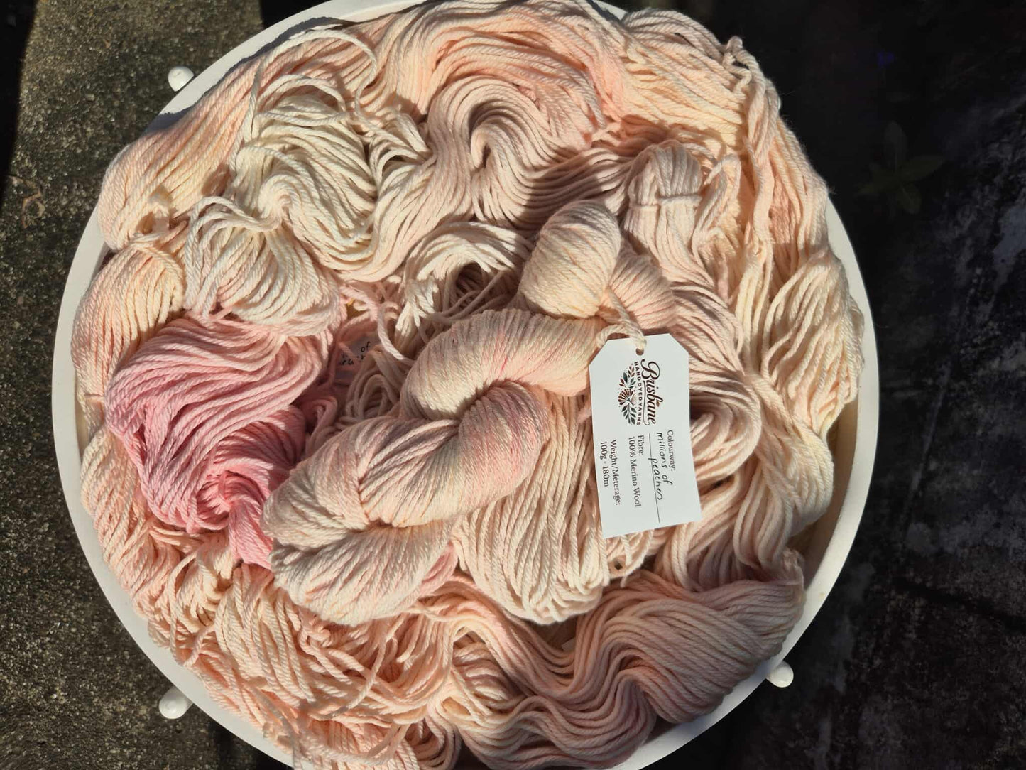 Millions of Peaches – Hand Dyed 100% Merino Yarn (8ply DK, 100g Skein)