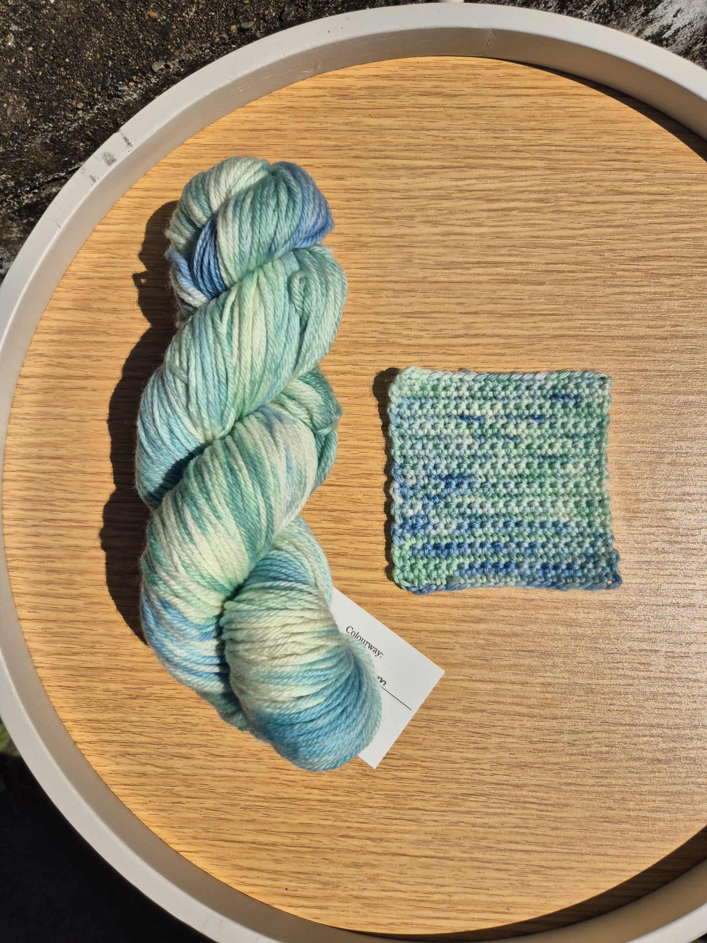 Sea Foam – Hand Dyed 100% Merino Yarn (8ply DK, 100g Skein)