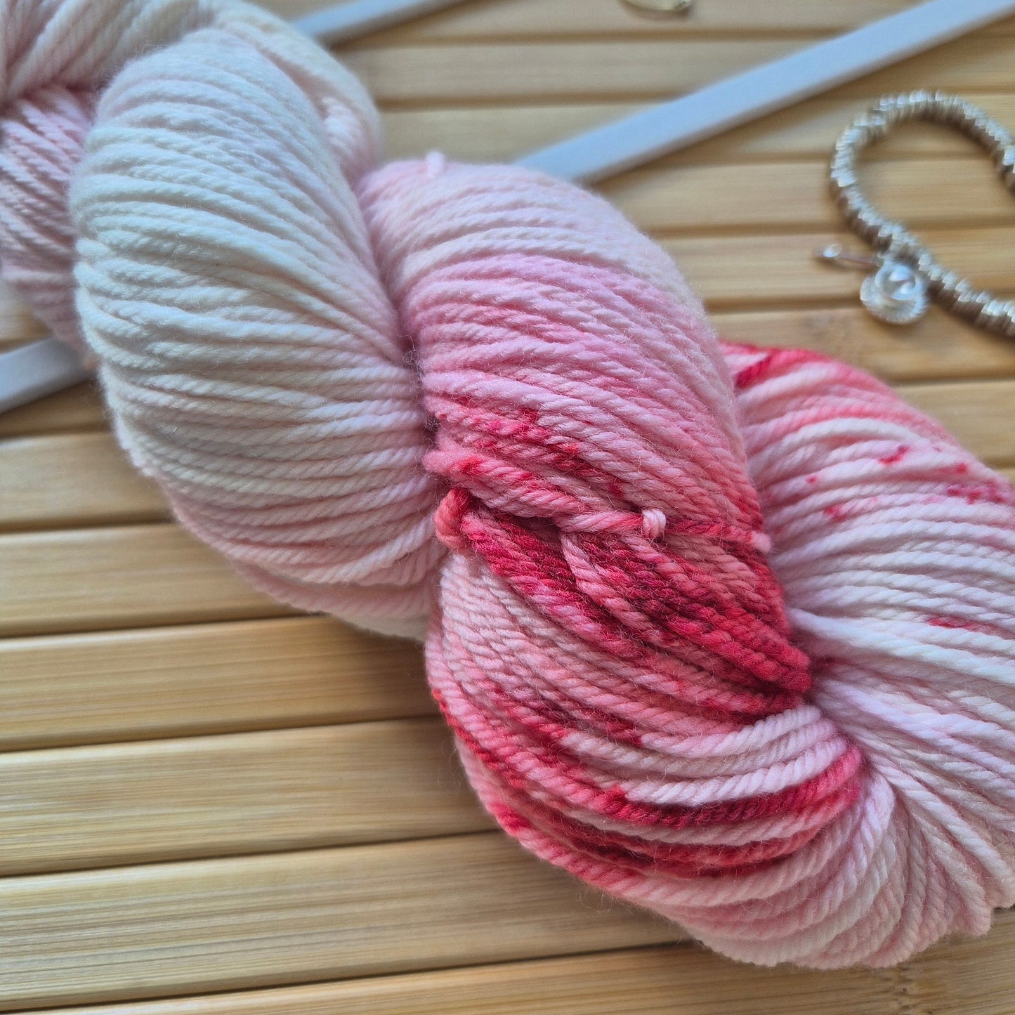 Strawberries and Cream – Hand Dyed 100% Merino Wool | 8ply & 4ply Available
