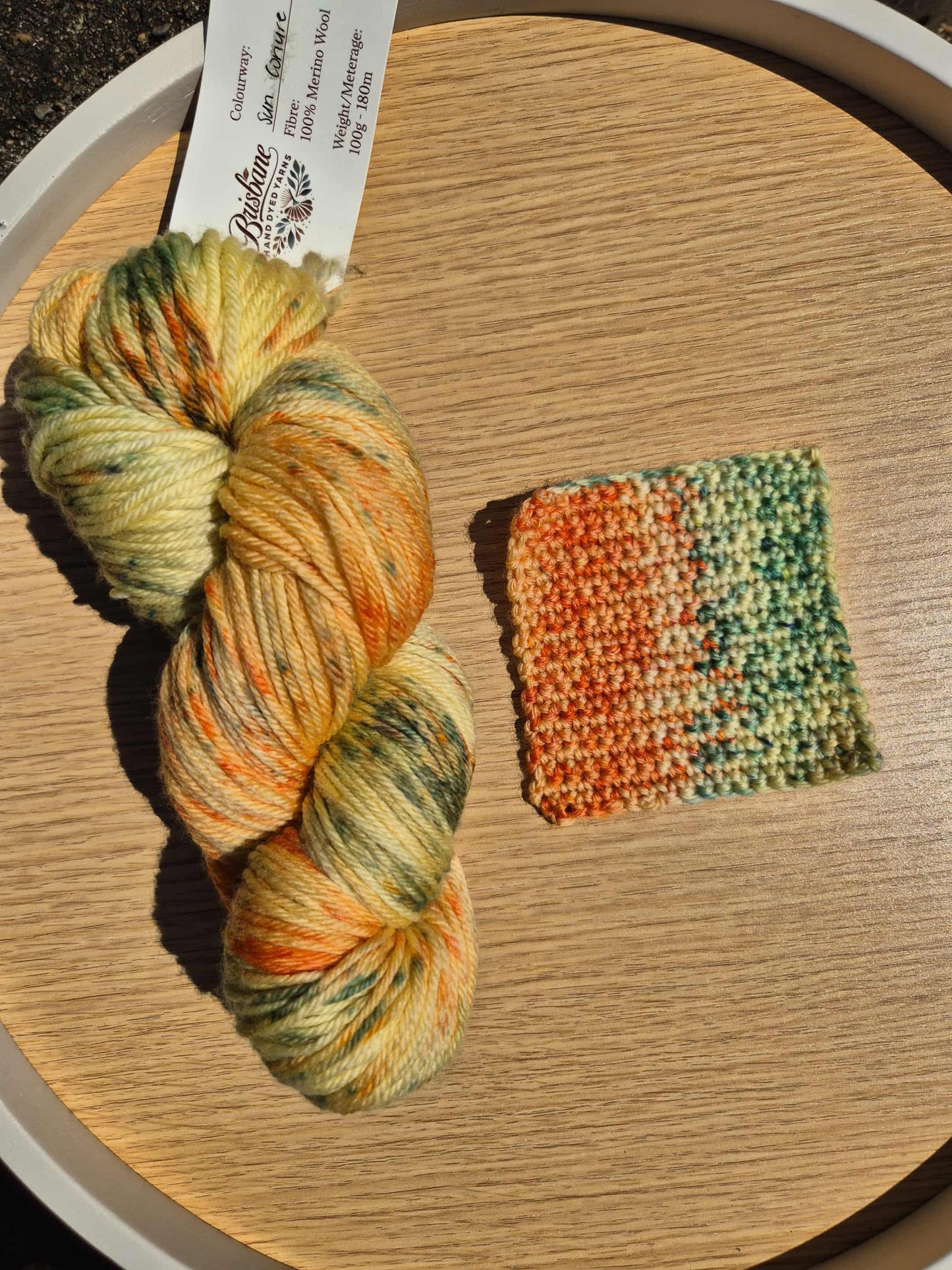 Sun Conure – Hand Dyed 100% Merino Yarn (8ply DK, 100g Skein)