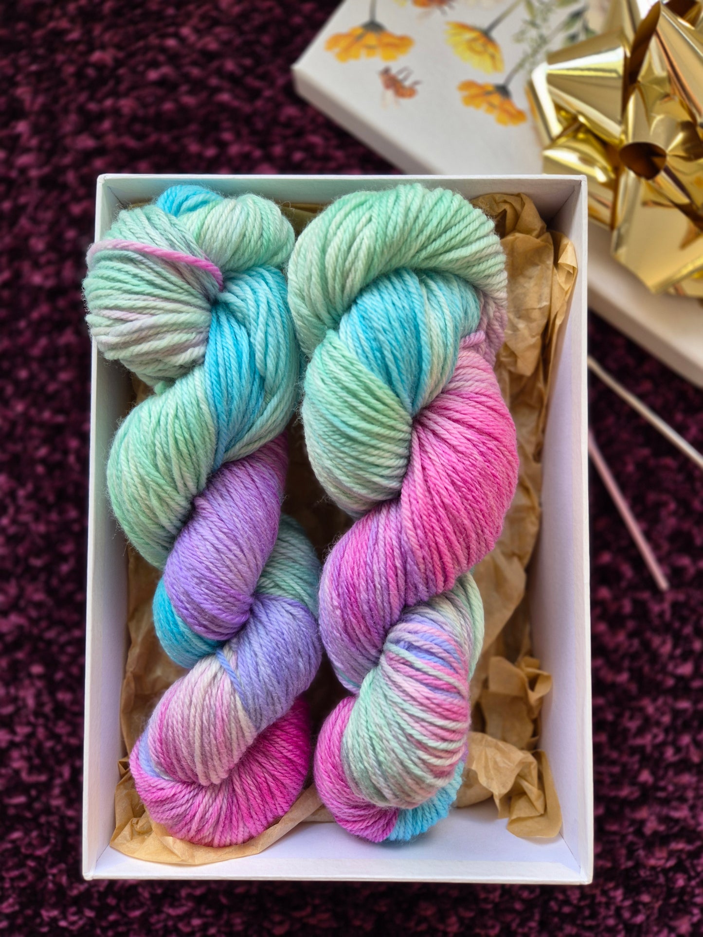 Aurora Borealis – Hand Dyed 100% Merino Wool | 8ply & 4ply Available