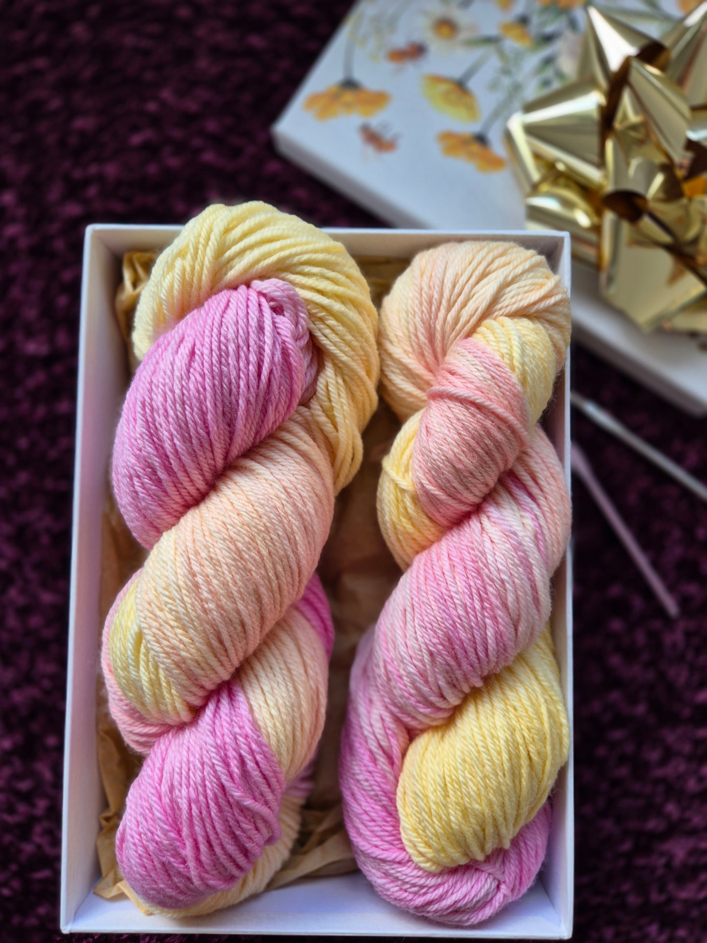 Cotton Candy – Hand Dyed 100% Merino Wool | 8ply & 4ply Available
