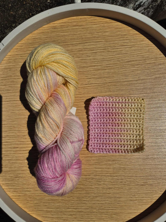 Cotton Candy – Hand Dyed 100% Merino Yarn (8ply DK, 100g Skein)