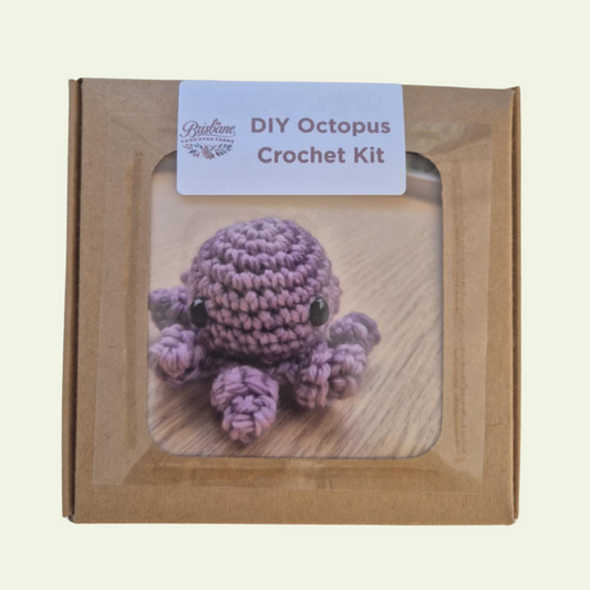 DIY Octopus Crochet Kit – Beginner-Friendly Amigurumi (Purple Hand Dyed Merino Wool)