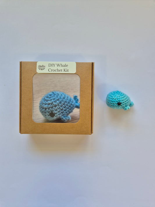 DIY Whale Crochet Kit – Beginner-Friendly Amigurumi (Blue Hand Dyed Merino Wool)