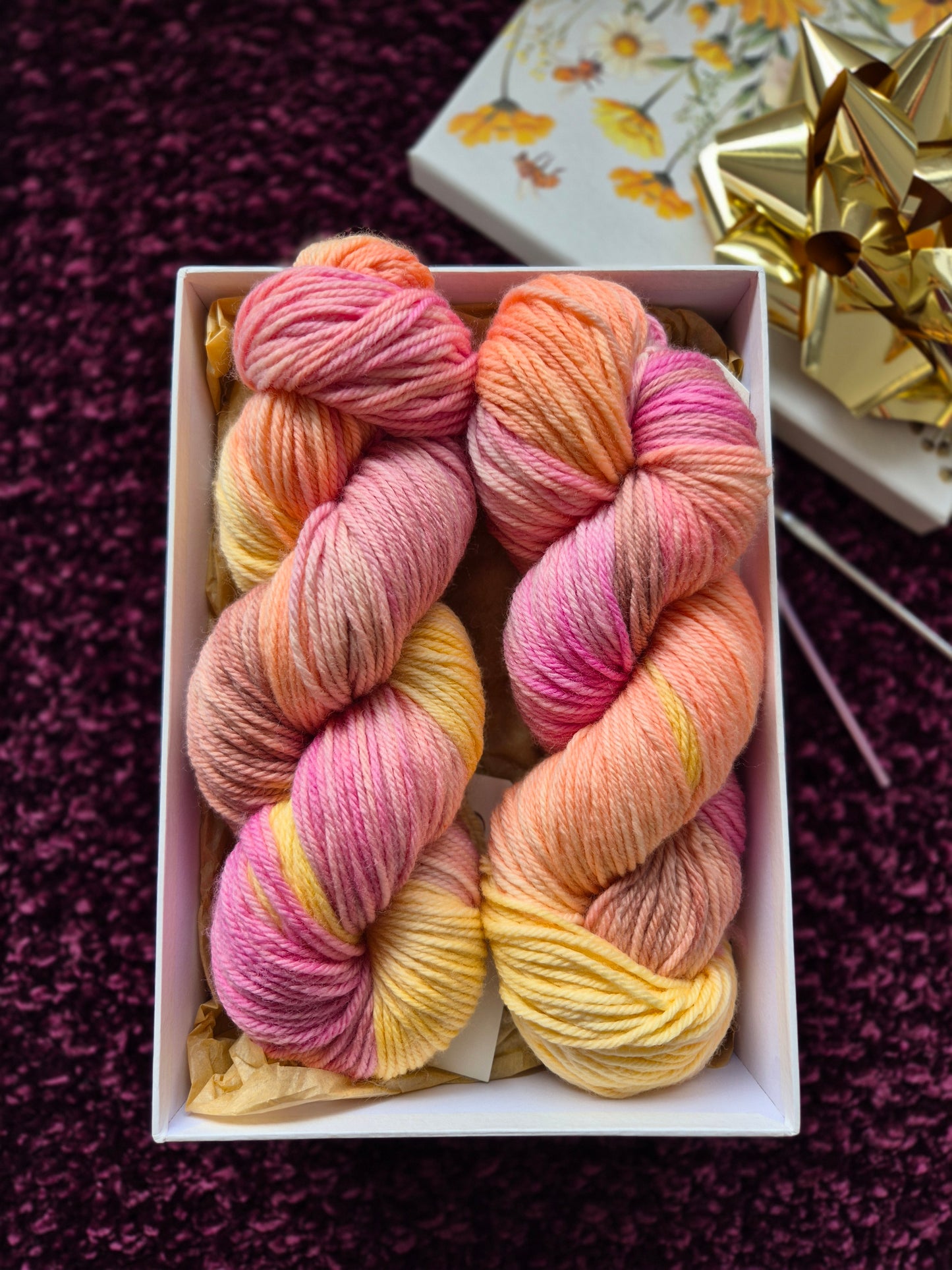 Mango Tango – Hand Dyed 100% Merino Wool | 8ply & 4ply Available