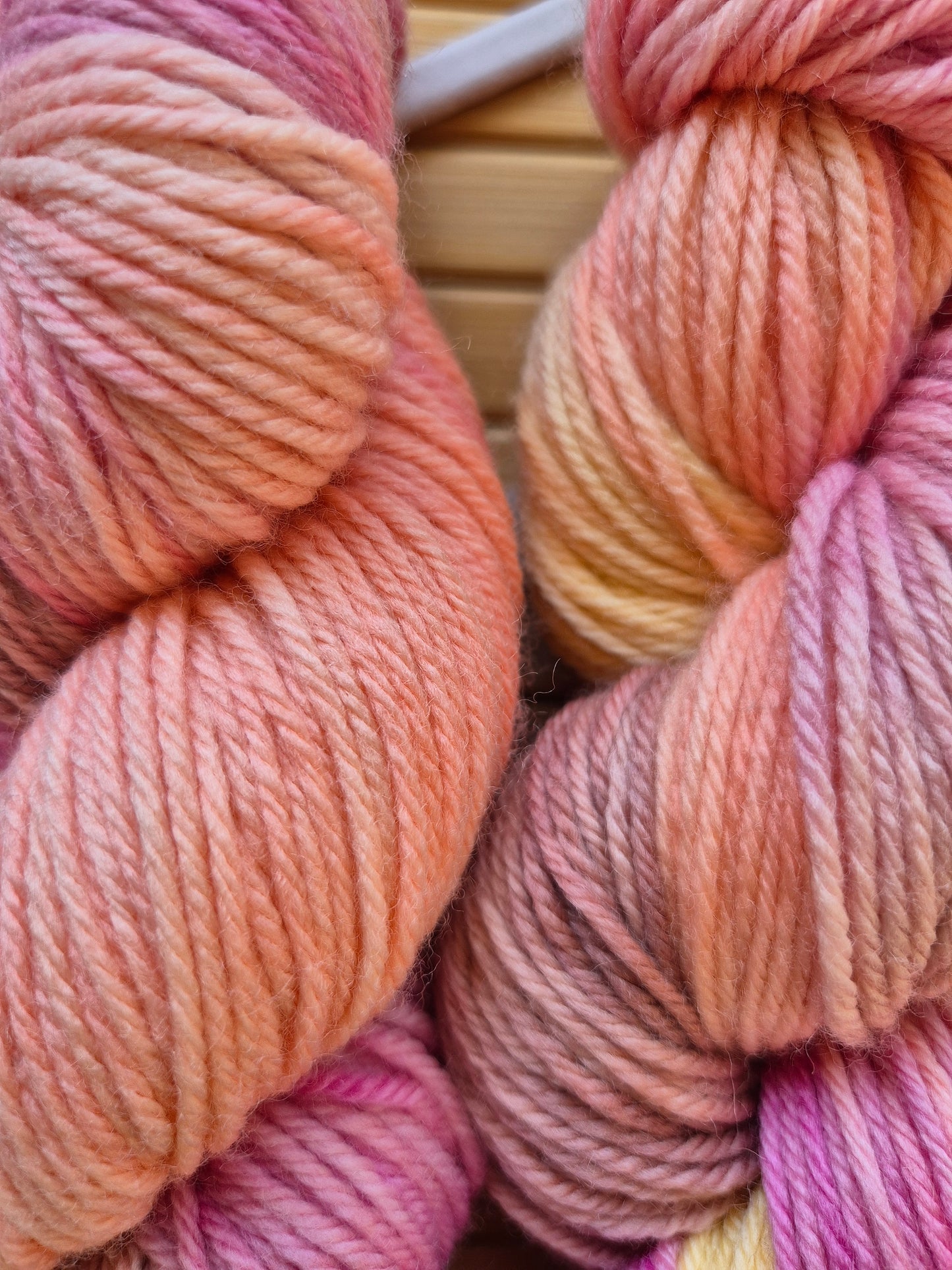 Mango Tango – Hand Dyed 100% Merino Wool | 8ply & 4ply Available