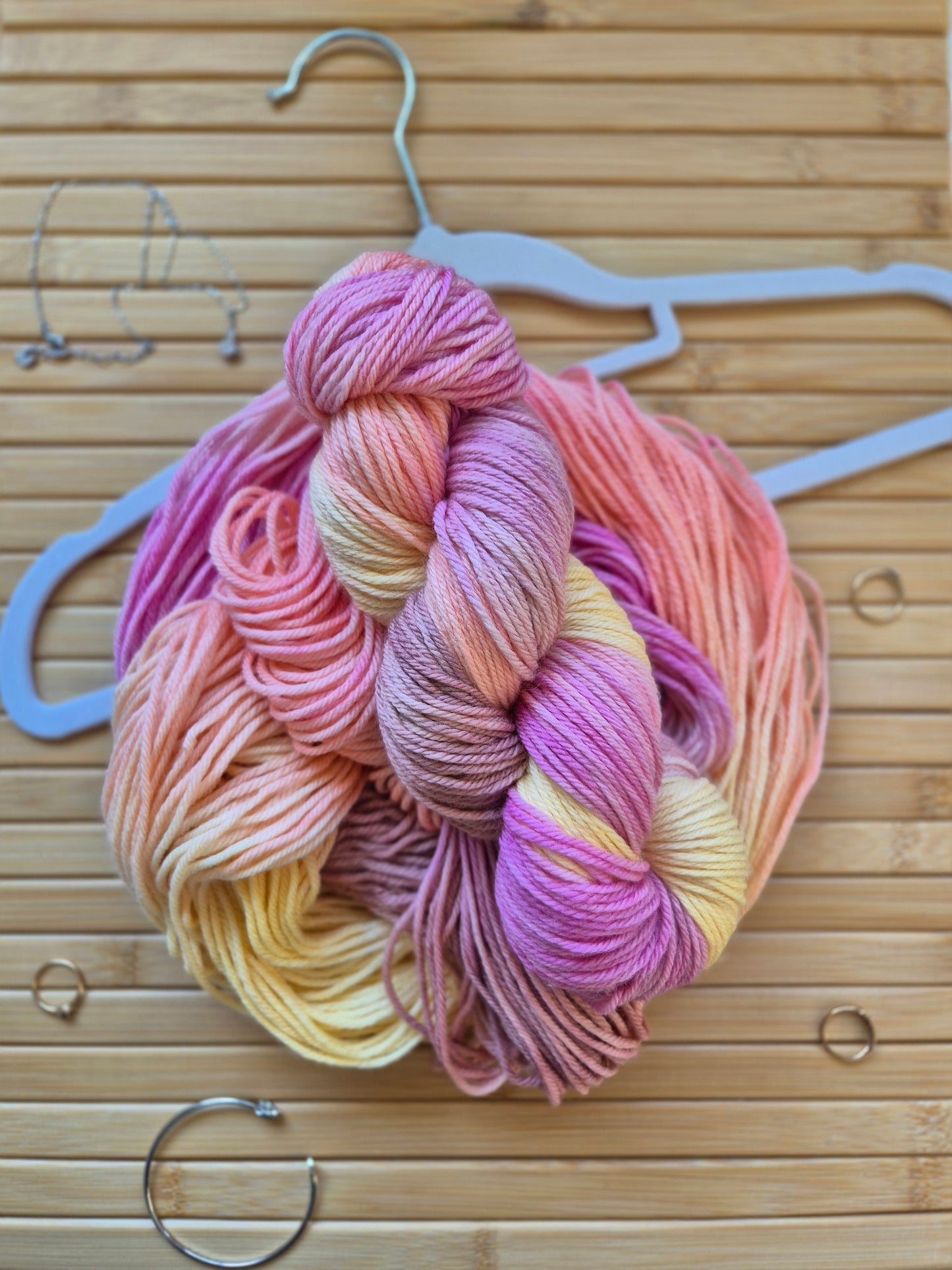 Mango Tango – Hand Dyed 100% Merino Wool | 8ply & 4ply Available