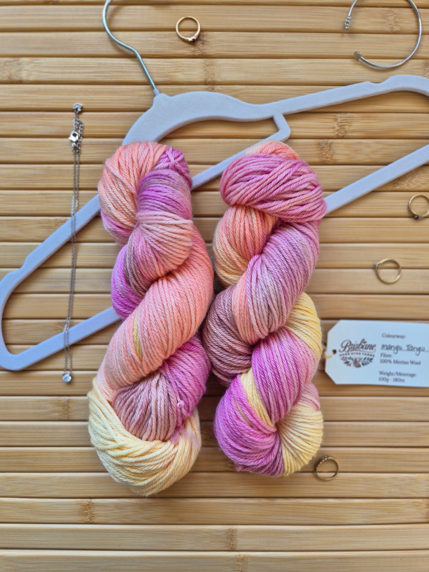 Mango Tango – Hand Dyed 100% Merino Wool | 8ply & 4ply Available