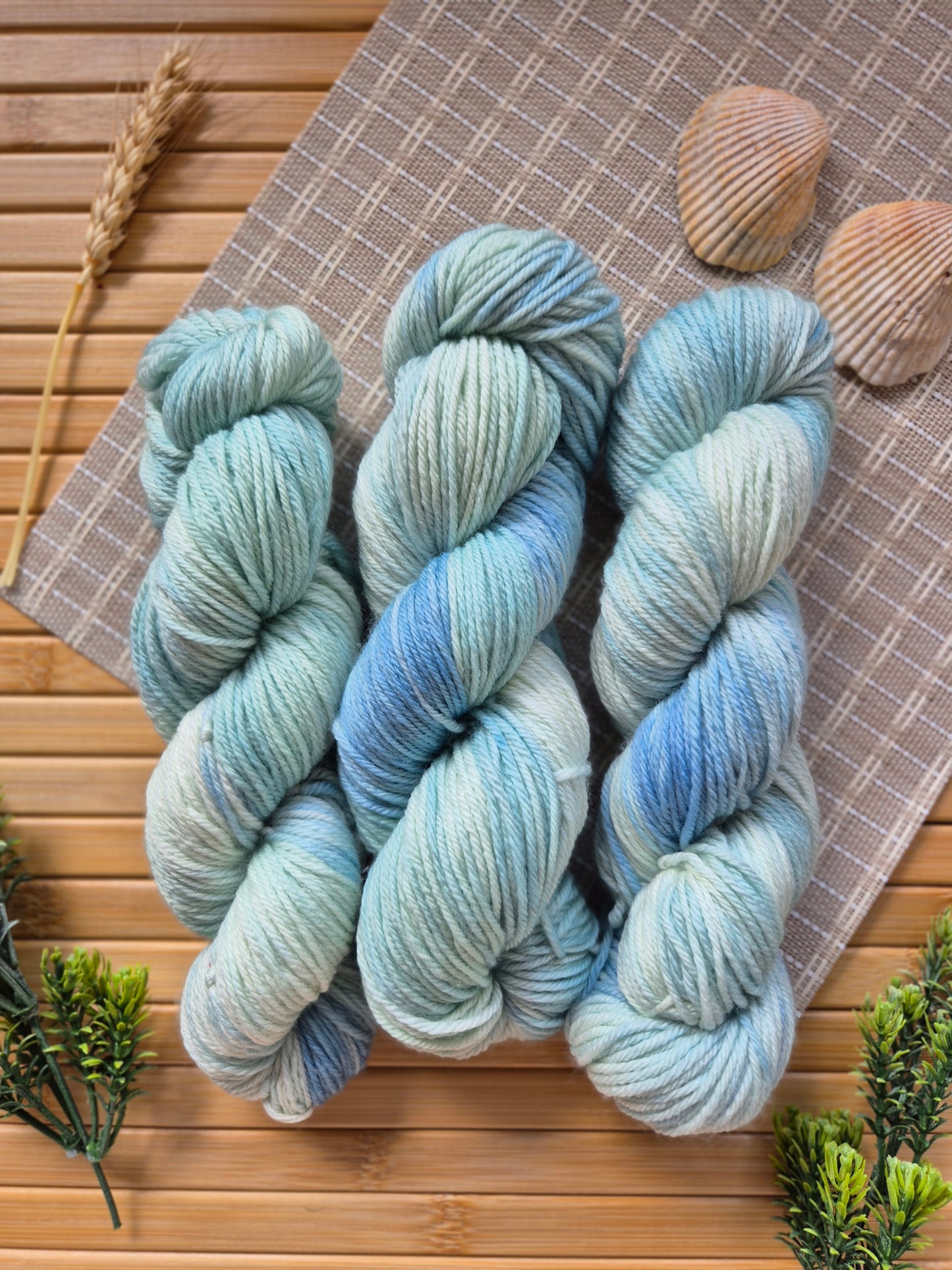 Sea Foam – Hand Dyed 100% Merino Wool | 8ply & 4ply Available