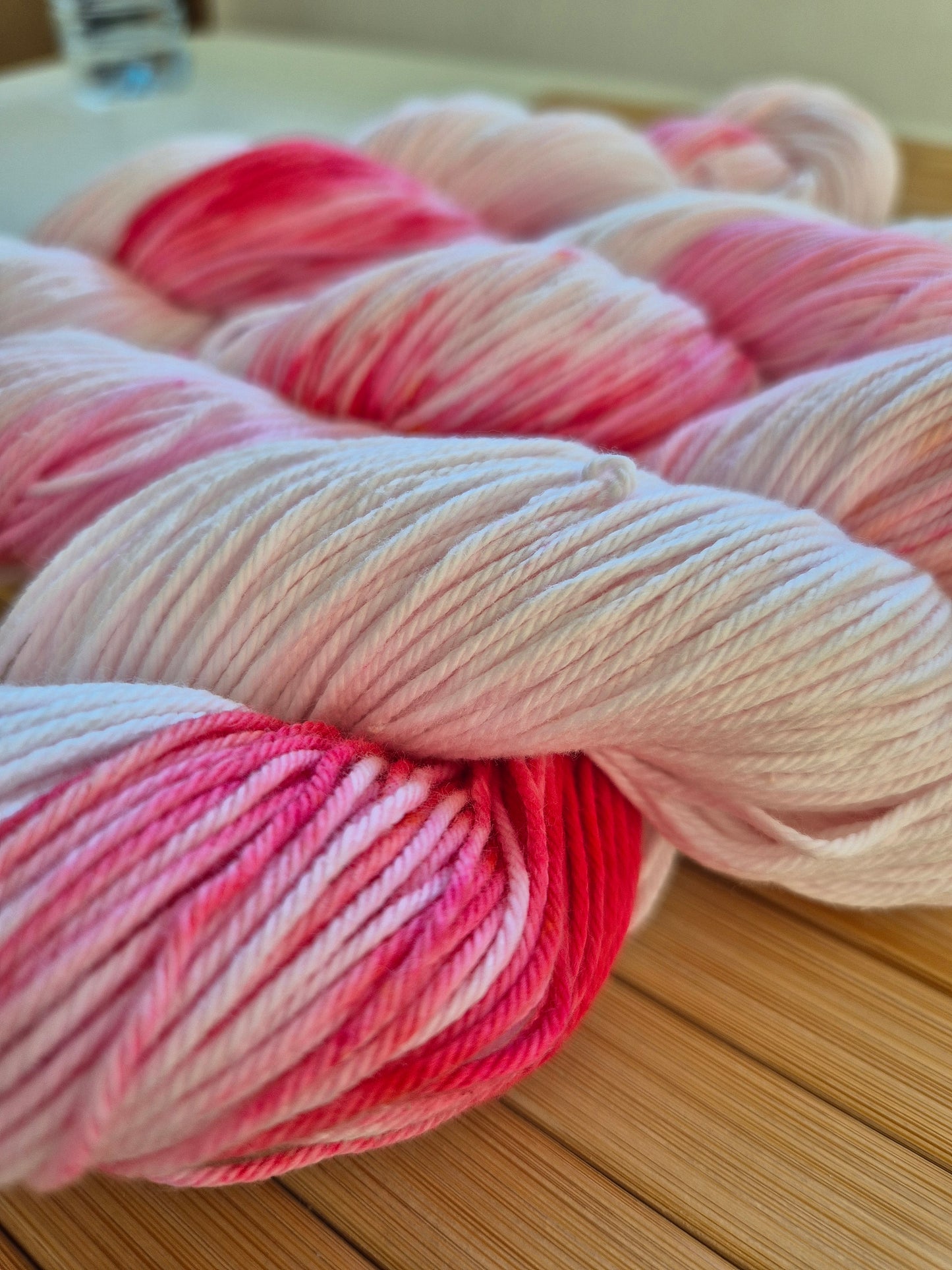 Strawberries and Cream – Hand Dyed 100% Cotton Yarn | 8ply