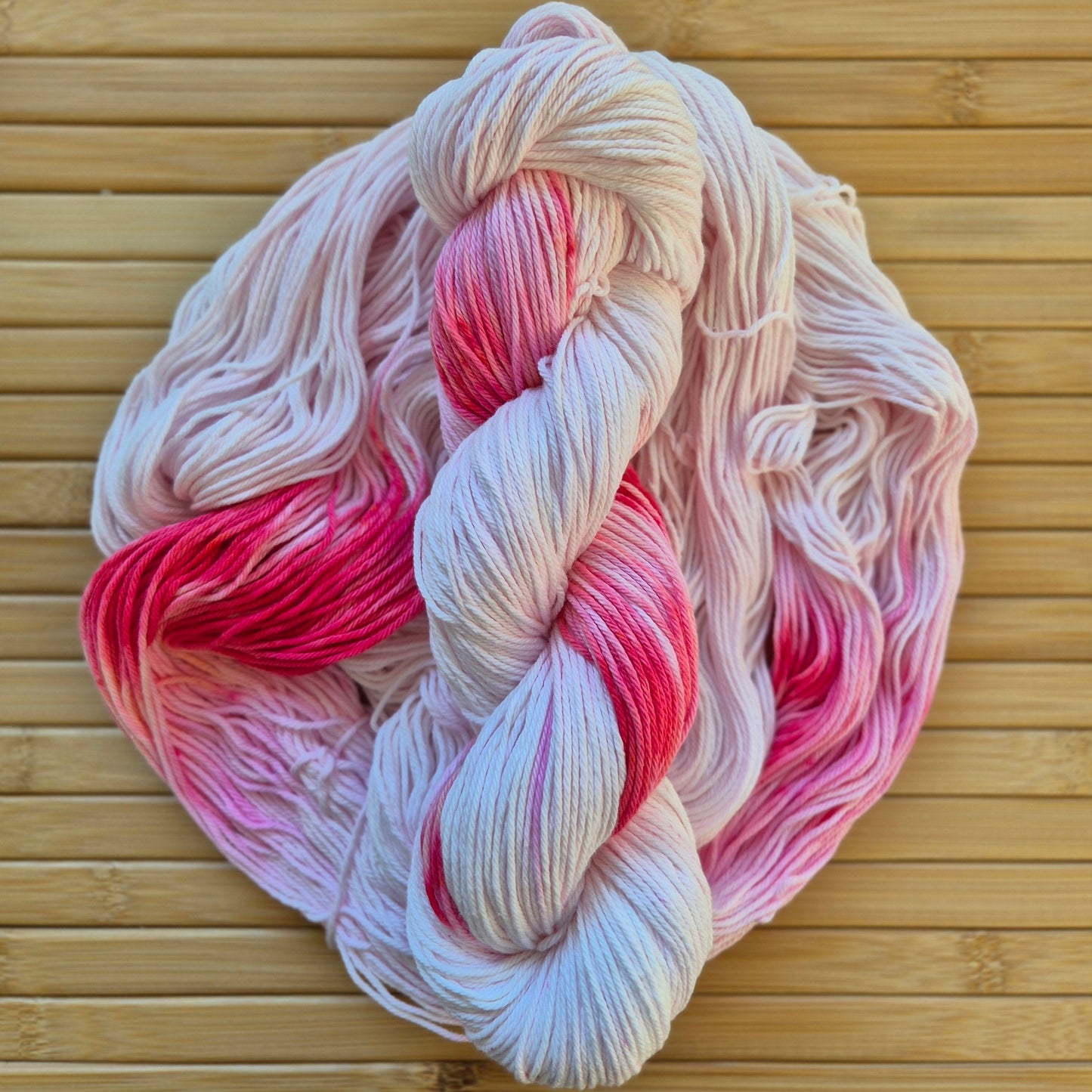 Strawberries and Cream – Hand Dyed 100% Cotton Yarn | 8ply