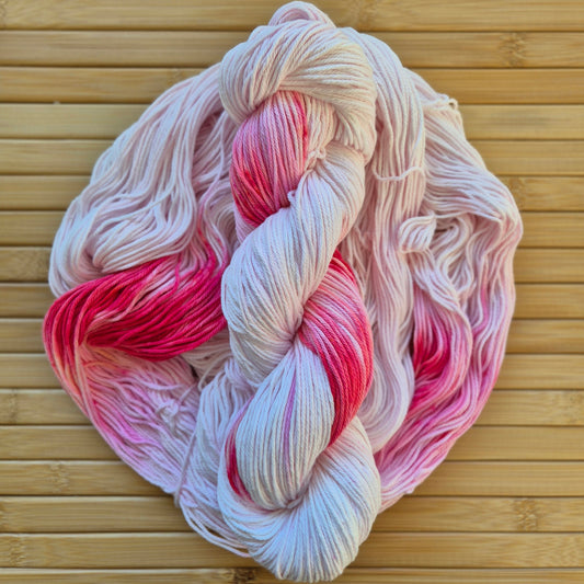 Strawberries and Cream – Hand Dyed 100% Cotton Yarn | 8ply