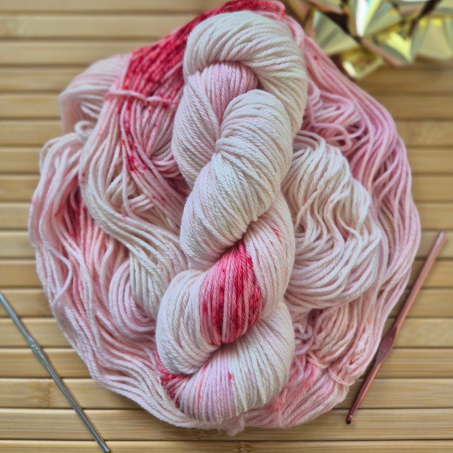 Strawberries and Cream – Hand Dyed 100% Merino Wool | 8ply & 4ply Available