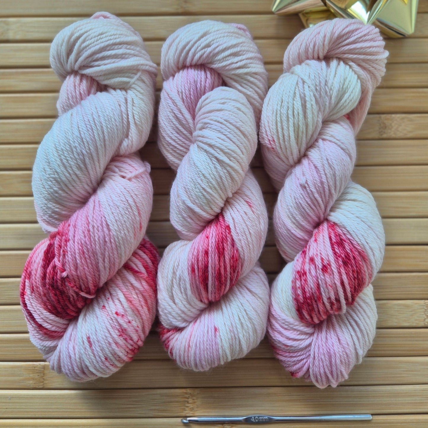 Strawberries and Cream – Hand Dyed 100% Merino Wool | 8ply & 4ply Available