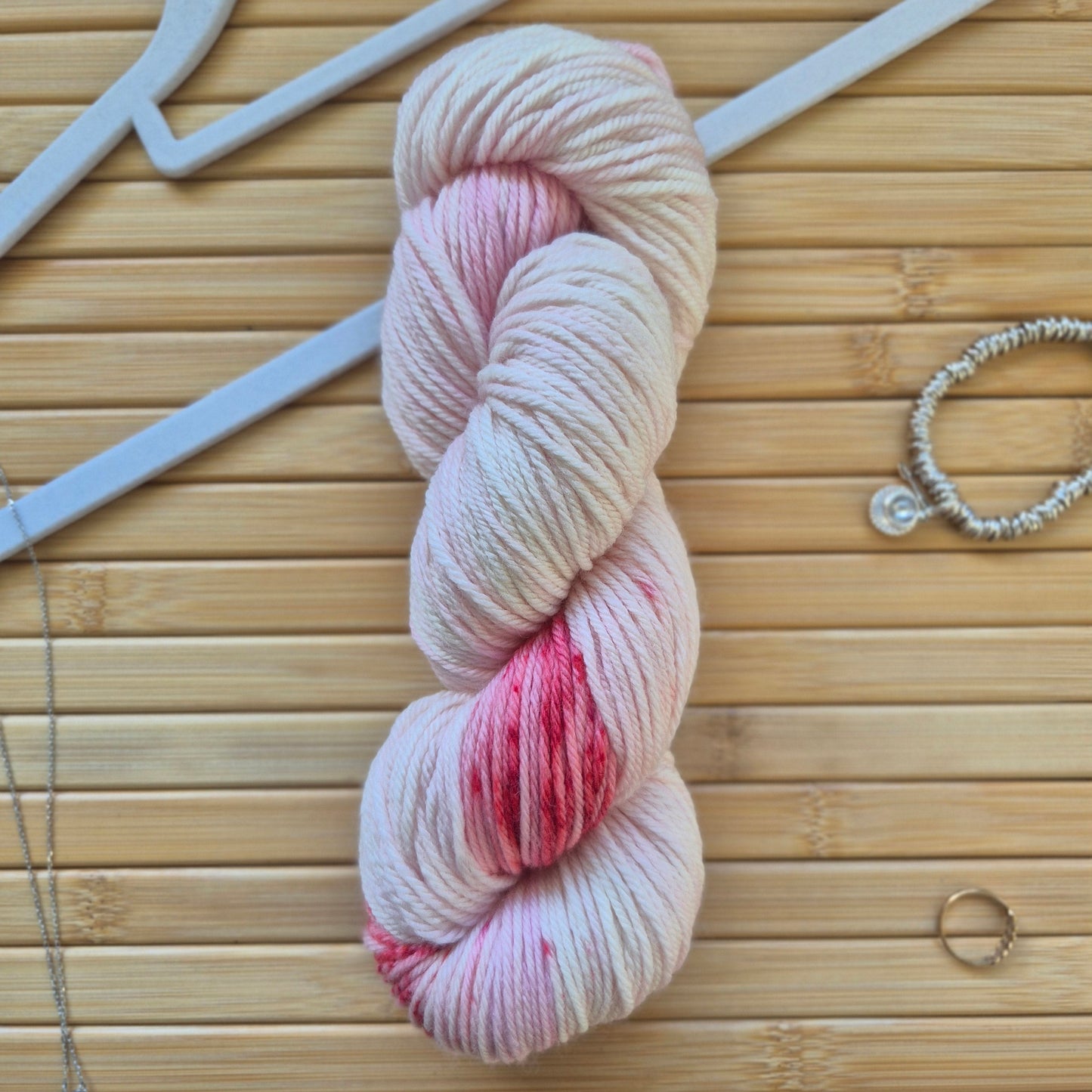 Strawberries and Cream – Hand Dyed 100% Merino Wool | 8ply & 4ply Available