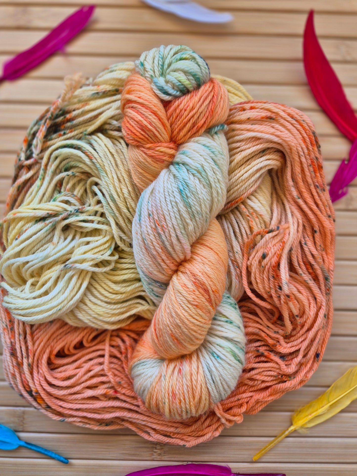 Sun Conure – Hand Dyed 100% Merino Wool | 8ply & 4ply Available
